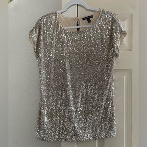 Women cap sleeve sequins Cable & Gauge size Med EUC